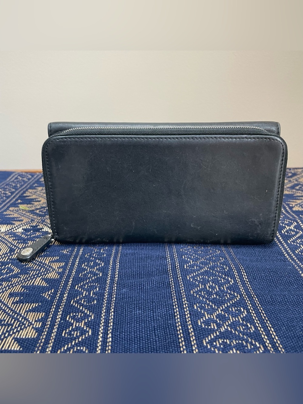 VTG Coach Legacy Soft Black Leather Trifold Long Wallet Flap Closure Zip Around - Picture 2 of 10